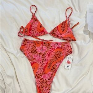 Pink and Orange Bikini Set